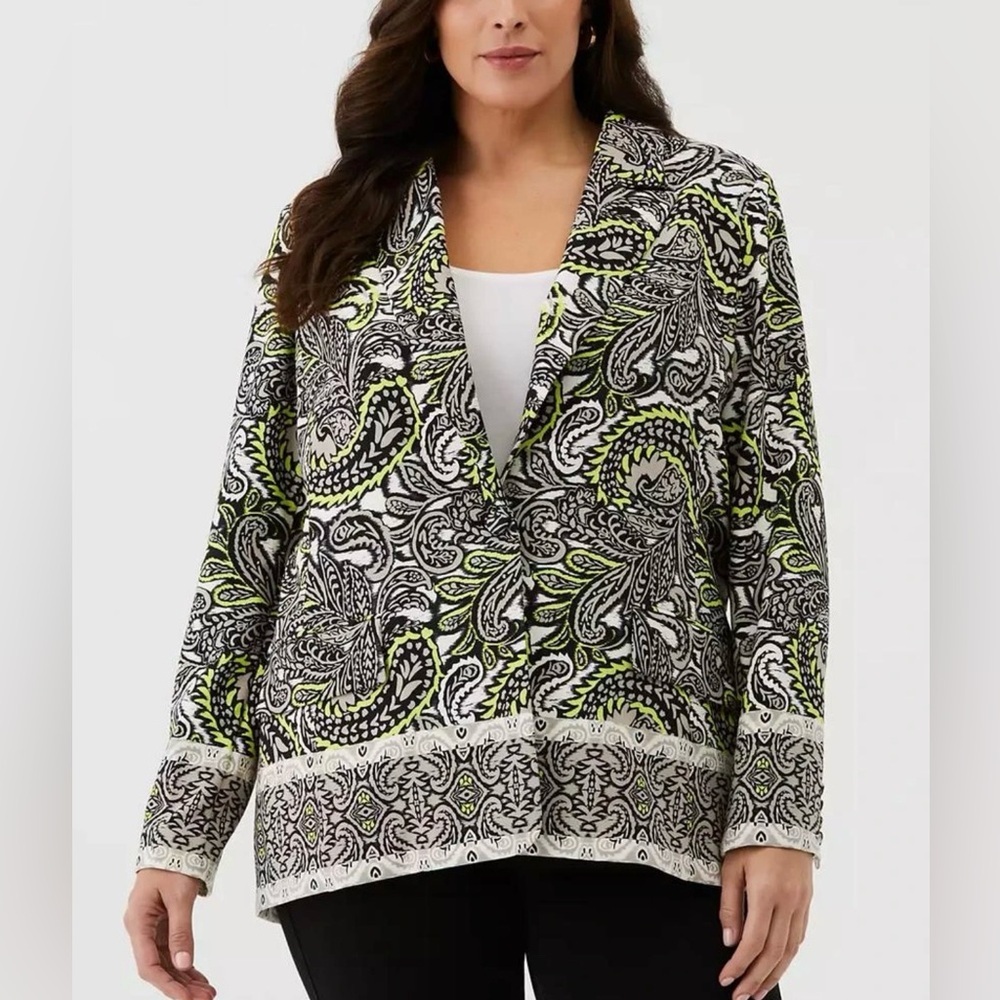 Rafaela paisley single breasted blazer Womens Large Professional woman Office